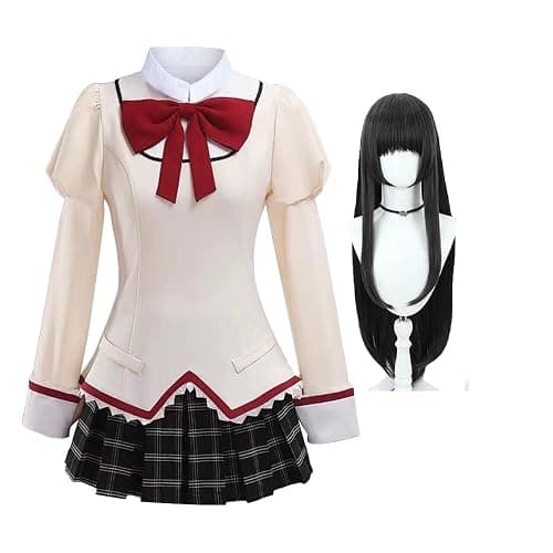 Zhongkaihua Anime Cosplay Akemi Homura/Mami Tomoe/Kaname Madoka Cosplay Costume Full Set School Uniform Outfit Halloween - Image 1