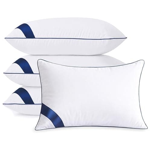 Meoflaw Pillows Queen Size Set of 4,Soft Microfiber Queen Pillows with Hollow Fiber,Hotel Quailty Bed Pillows for Sleeping 4 Pack for Back,Stomach Sleeper - Image 1