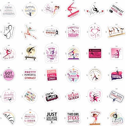 100Pcs Gymnastics Stickers for Girls for Water Bottle, Phone, Laptop - Gymnastics Party Supplies & Gifts - Sport Girl Stickers - Gift for Women & Men thumbnail 4