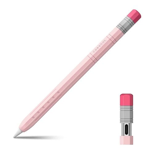 Fintie Silicone Sleeve for Apple Pencil (USB-C), Light Pen Skin Case Cover Soft Protective Anti-Slip Pencil Grip Holder, Supports Magnetic Attachment, Pink - Image 1