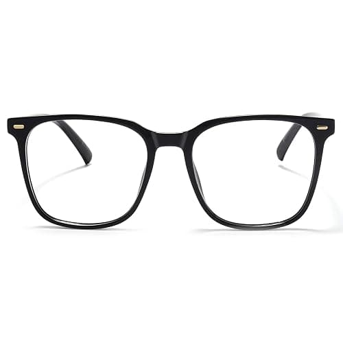 MACJERO Oversized Square Blue Light Blocking Glasses for Women Men, Anti-Fatigue Computer Monitor Gaming Glasses Reduce Eye Strain(Black) thumbnail 5