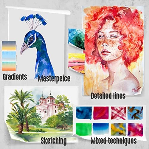 Art Magic Watercolor Pencils, Set of 48 Professional Colored Pencils for Adult and Teens, Premium Art Supplies for Coloring, Blending and Layering thumbnail 7