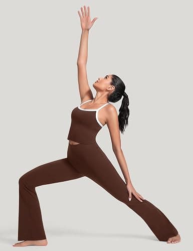 HeyNuts Harmony Flare Leggings 29"/30.5"/32.5"/34.5", High Waisted Tummy Control Wide Leg Bootcut Yoga Pants Lounge Soft thumbnail 4
