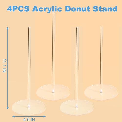 HENABLE 4PCS Acrylic Donut Display Stand Tower - Dessert Table Holder for Donuts, Bagels & Doughnuts - Perfect for Parties, Christmas, Birthday & New Year thumbnail 3