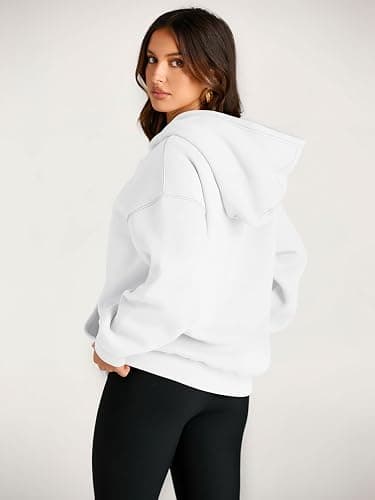 EFAN Womens Hoodies Oversized Sweatshirts Pullover Fleece Sweaters Long Sleeve Winter Fall Outfits Fashion Y2k Clothes - Small - White thumbnail 4