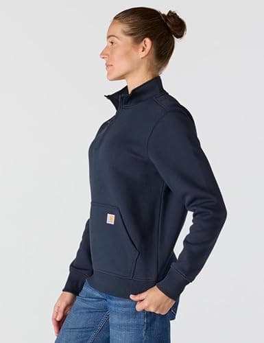 Carhartt Women's Relaxed Fit Midweight Quarter-Zip Mock-Neck Sweatshirt thumbnail 2