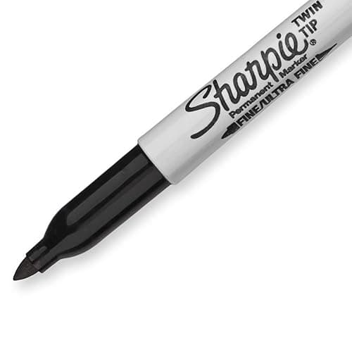 Sharpie Twin Tip Permanent Markers, Fine and Ultra Fine, Black, 4 Count thumbnail 4