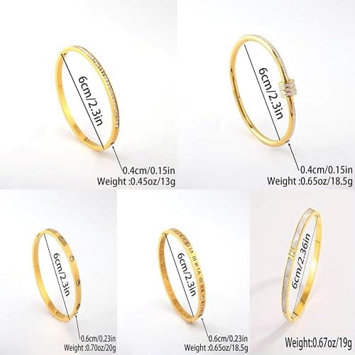 5-Piece Elegant Stainless Steel Bracelet Set, Fashionable Classic Design, Gold Bead Bracelets for Men and Women, Non Tarnish Bangle, Elegant Bracelet Set for Everyday and Formal Wear thumbnail 2