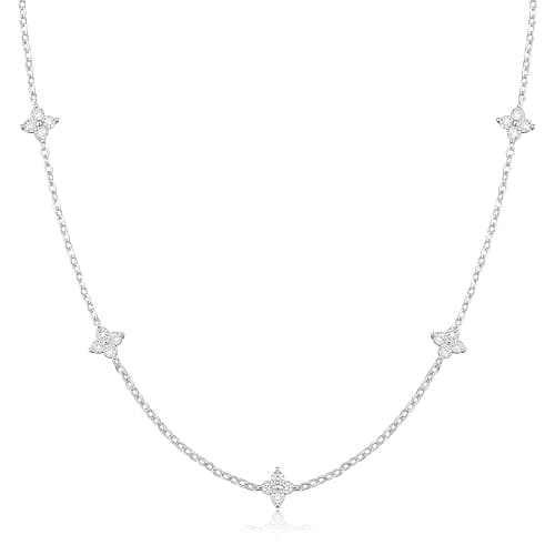 CUEZIY Valentines Day Gifts for Women Her - Dainty Necklaces for Women Cute Station Choker Simulated Diamond Necklace Simple Layering CZ Necklace Trendy Jewelry Gifts thumbnail 8
