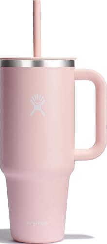 Hydro Flask Travel Tumbler with Handle, Lid and Straw - Insulated Stainless Steel in 40 Oz Trillium - Image 1