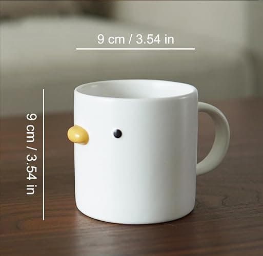 PURROOM Cute Duck Shaped Coffee Mug, 380ml Chicken Design Coffee Cup, Safety Ceramic Latte Cup. Best Gifts for Coffee Lover. thumbnail 3