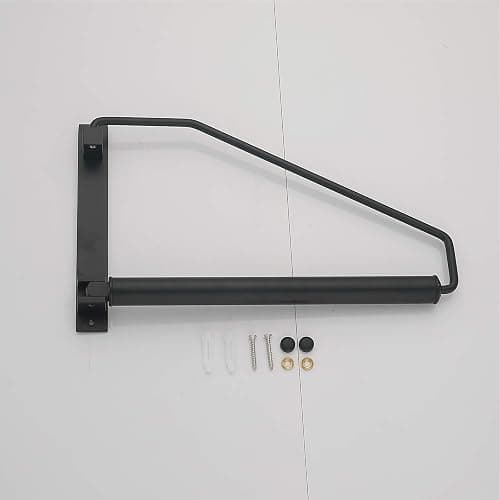 NEWRAIN Folding Clothes Hanger Rack, Wall Mounted Laundry Racks for Drying Clothes,Swing Clothing Hanging System Drying Closet Storage Organizer Black thumbnail 9