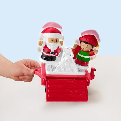 Fisher-Price Little People Toddler Toy Musical Christmas Train with Santa Elf & Reindeer Figures for Pretend Play Kids Ages 1+ Years thumbnail 4