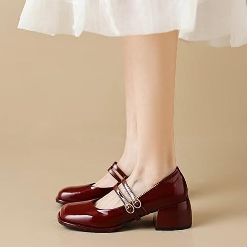 Stunner Women's Chunky Low Block Heel Dress Shoes Mary Janes Heels for Women Comfortable Closed Toe Work Pumps 2 thumbnail 7