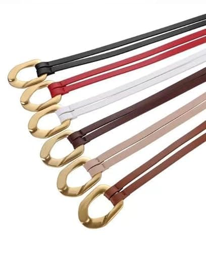 Block Garden Women Tie Leather Belt Gold Buckle Double Straps Waist Belts thumbnail 5