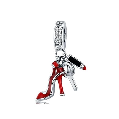 WANIUS 10 Pack Silver Charms for Pandora Bracelets and Necklaces Charms for Women CZ Pendant Jewelry Charm Set thumbnail 4