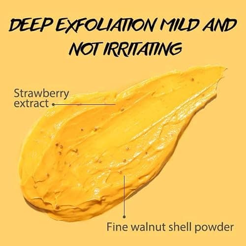 Vitamin C and Turmeric Face Scrub Cream Organics Microdermabrasion Facial Scrub Exfoliating Clears Blackheads Improve Dark Spot Acne with Strawberry Extract Exfoliator 130g/4.5oz thumbnail 7