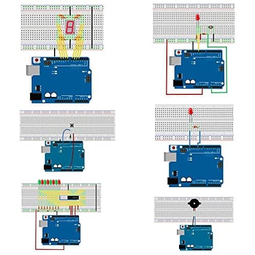 Kuman Arduino-Compatible R3 Board Starter Kit with Sensors, Breadboard, Jumper Wires, Motors, LCD, Tutorial for Beginners to Learn Robotics Coding and Electronics Projects thumbnail 6