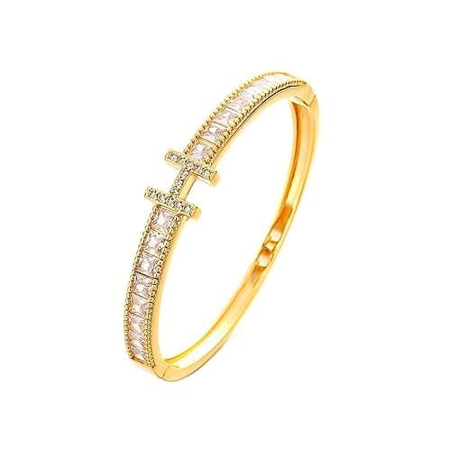 Dainty Bangle Bracelet for Women Personalized Cubic Zirconia Love Bracelets Tiny Waist Oval Bangles Bracelets Gifts for Love - Image 1