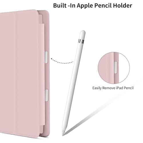 kenke Case for iPad 6th/5th Generation (2018/2017 Model) 9.7 Inch with Pencil Holder, Lightweight Smart Stand Cover with Soft TPU Back, Auto Wake/Sleep, Model A1822/A1823/A1893/A1954, Pink thumbnail 6