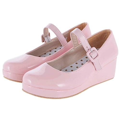 Parisuit Womens Mary Jane Wedge Platform Shoes Patent Leather Ankle Strap Pumps Sweet Shoes - Image 1