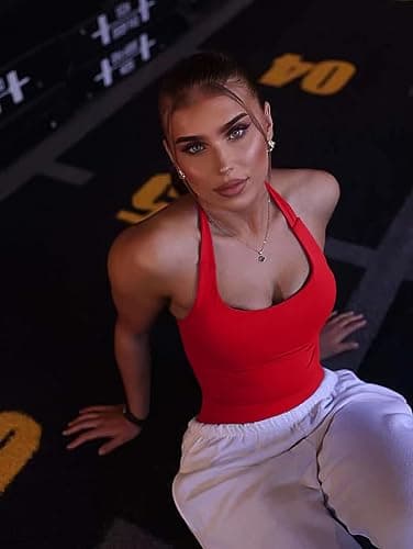 TRYTO Impact Halter Top Sports Yoga Tanks Women Workout Fitness Gym Outdoor Running Tank Tops thumbnail 3