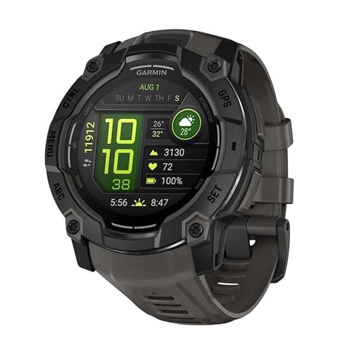 Garmin Instinct® 3 50mm, AMOLED Display, Rugged Outdoor GPS Smartwatch, Metal-Reinforced Bezel, Built-in Flashlight, Up to 18 Days of Battery Life, Charcoal - Image 1