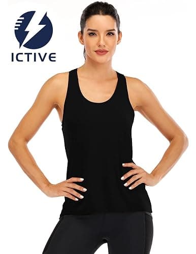ICTIVE Womens Cross Backless Workout Tops for Women Racerback Tank Tops Open Back Running Muscle Tank Yoga Shirts thumbnail 2