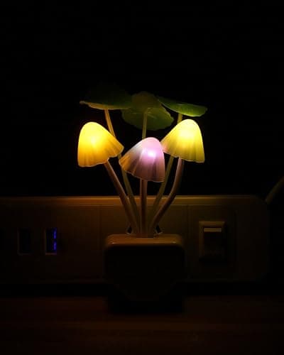 Sensor Led Night Light, Color Changing Plug-in LED Mushroom Dream Bed Lamp | mushroom decor, room decor, dusk to dawn, nursery/kids bedroom, mushroom gifts for women, fairy/witchy/cottagecore thumbnail 9