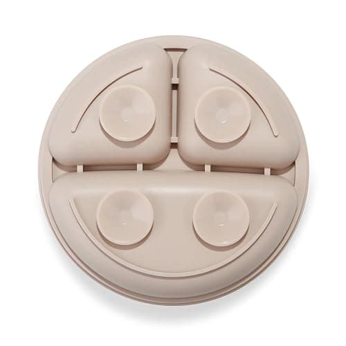 PandaEar Divided Unbreakable Silicone Baby and Toddler Plates - 3 Pack - Non-Slip - Dishwasher and Microwave Safe - Silicone (Blue Green Brown) thumbnail 6