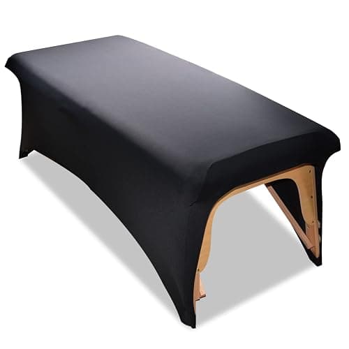 Stretchy Lash Bed Cover for Lash Extension Bed, Protective Spa Treatment Sheet Set for Lash Bed Topper or Massage Bed (Black) - Image 1