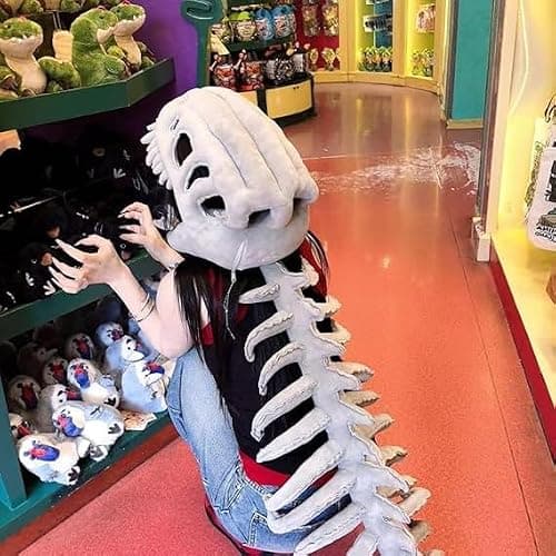 YLBUH Spinosaurus Plush Dino Outfit, Outfit Halloween Fun Dinosaur Skeleton Plush Costume with Spine Extension for Parties thumbnail 7