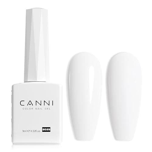CANNI White Gel Nail Polish, 1Pcs Pure White Gel Polish Color High Gloss Soak Off U V Nail Manicure Salon DIY - Image 1