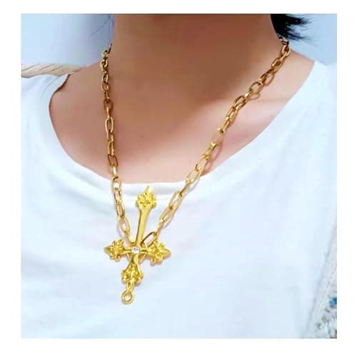 Women's Cosplay Cross Necklace +Bracelets Costume Accessories thumbnail 2