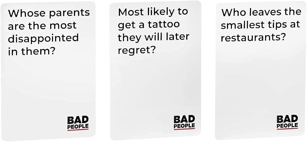 BAD PEOPLE Party Game + After Dark Set – Hilarious Adult Card Game for Friends & Game Night | Funny Conversation & Icebreaker Board Game for Parties, Pregames, Social Gatherings & Fun Gift Ideas thumbnail 4