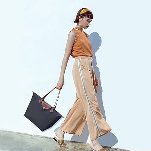 BOJLY Oxford pour Femme Sac à Bandoulière de Pliage Grande Capacité Sac a Main Nylon Dames Shopping Pliant Fourre-tout Plage Sac de Voyage Imperméable Occasionnel thumbnail 4