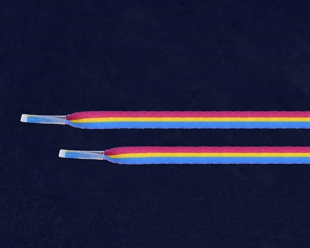 Pansexual Pride Flag Striped Shoelaces - LGBTQ Accessories for Pride Parades & Events, Fits Boots, Sneakers & More! - 1 thumbnail 5