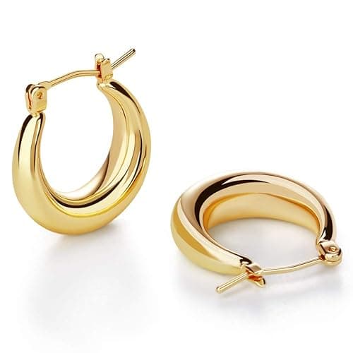 LILIE&WHITE Chunky Gold Hoop Earrings for Women Cute Fashion Hypoallergenic earrings Minimalist Jewelry Gift - Image 1