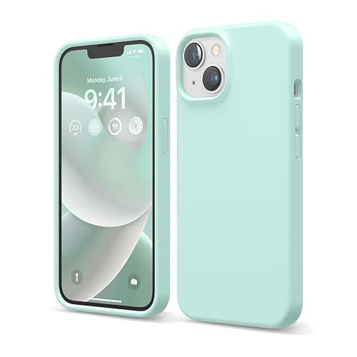 elago Compatible with iPhone 14 Case, Liquid Silicone Case, Full Body Protective Cover, Shockproof, Slim Design, Anti-Scratch Soft Microfiber Lining, 6.1 inch (Aqua Sky) - Image 1