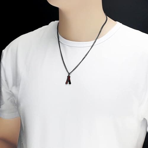 AIAINAGI Baseball Initial A-Z Letter Necklace - Men's Baseball Charm Pendant in Stainless Steel Silver Chain, 22inch Personalized Gift thumbnail 5