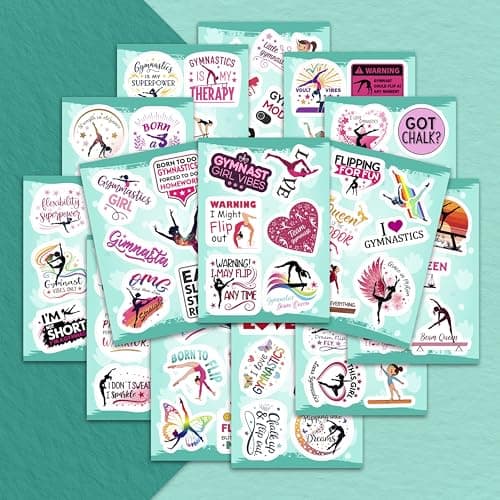 100Pcs Gymnastics Stickers for Girls for Water Bottle, Phone, Laptop - Gymnastics Party Supplies & Gifts - Sport Girl Stickers - Gift for Women & Men thumbnail 8