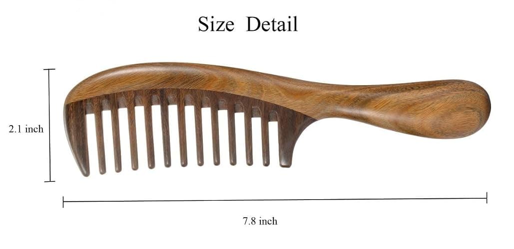 Louise Maelys 2pcs Wooden Wide Tooth Hair Comb Sandalwood Tail Combs for Curly Thick Hair Styling thumbnail 3