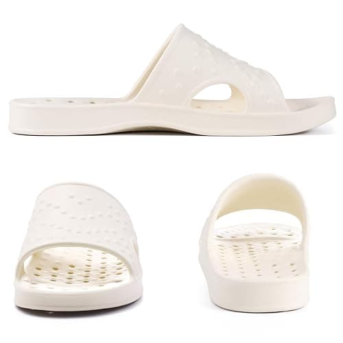 shevalues Shower Shoes for Women with Arch Support Quick Drying Pool Slides Lightweight Beach Sandals with Drain Holes - 8-9 Women/6.5-7.5 Men - Beige thumbnail 4