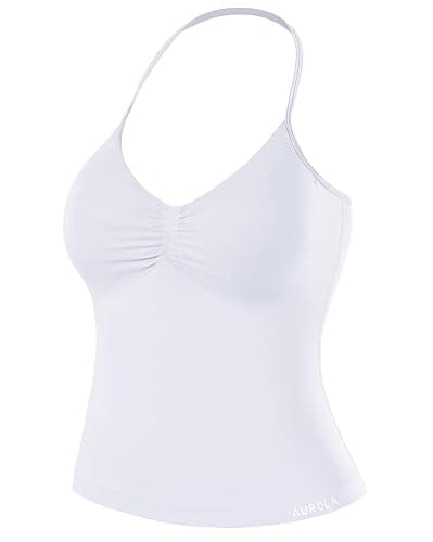 AUROLA Influence Longline Strappy Workout Halter Tops for Women,Removable Cups Padded Bras Impact Gym Yoga Sleeveless Top - Image 1