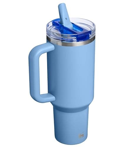 STANLEY Quencher ProTour Flip Straw Tumbler with Leakproof Lid 40 oz | Built-In Straw & Handle | Cupholder Compatible for Travel | Insulated Stainless Steel Cup | BPA-Free | Blue Sky thumbnail 4