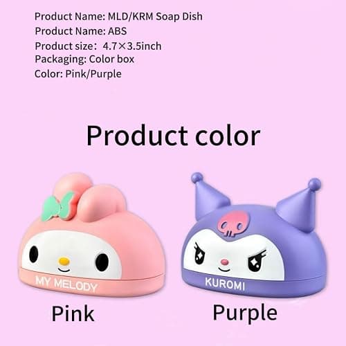for Kitty Cute Soap Case Holder Container with Lid - Cute Soap Dish for Bathroom Accessories (White kt) thumbnail 6