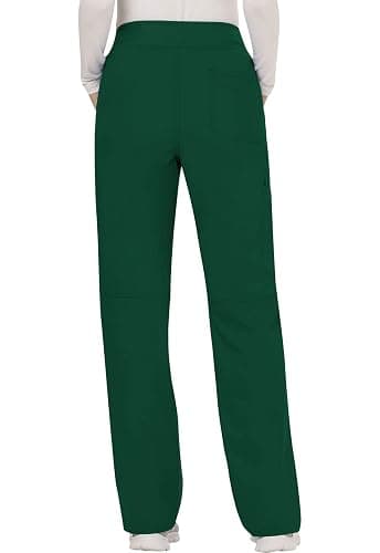 Cherokee Women Scrub Pant with Straight Leg Pull-on Pant Medical Bottom with 4 Pocket & 2-Way Stretch Fabric - WW110 - X-Small Tall - Hunter Green thumbnail 4