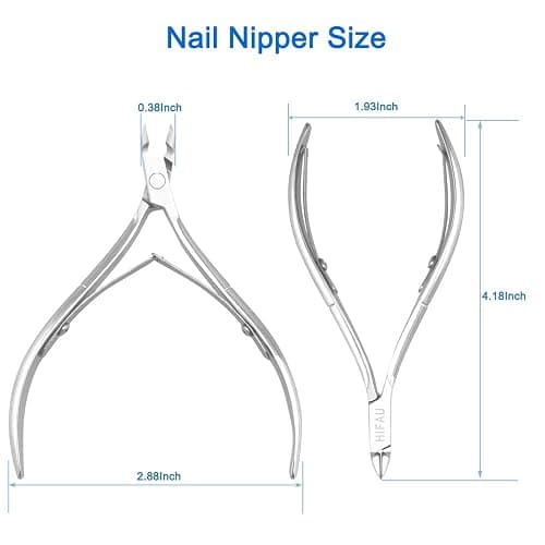HIFAU Professional Cuticle Nippers Kit, Cuticle Trimmer with Cuticle Pusher & Other Durable Nail Care Manicure Kit for Women, Premium Stainless Steel & Ergonomic Design, Travel & Gift thumbnail 9