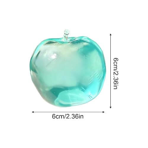 Blue Apple Squishy Stress Ball – Transparent Maltose Squeeze Toy with Slow Rise Effect, Clear Jelly Sensory Toy for Adults Office Desk Decor, Stress Relief & Anxiety (Blue) thumbnail 3