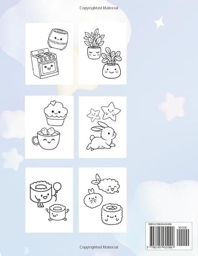 Cute Kawaii Coloring Pages (Large Print Bold + Easy Coloring) thumbnail 2